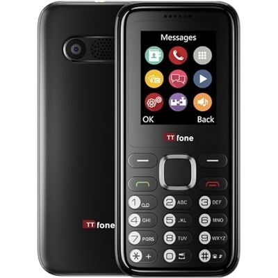TTfone TT150 Celular Básico Libre con Bluetooth, Batería de Larga Duración, Dual SIM con Cámara y Juegos, Fácil de Usar, Robusto y Ligero (Negro, con Cargador) TTfone TT150 Celular Básico Libre con Bluetooth, Batería de Larga Duración, Dual SIM con Cámara y Juegos, Fácil de Usar, Robusto y Ligero (Negro, con Cargador)