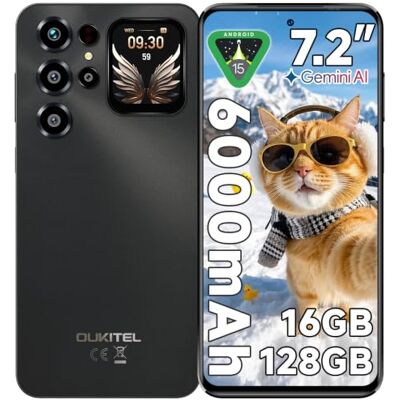 Oukitel C68 Plus Teléfono Movil 7.2" HD+/1.81", 16GB(4+12)+128GB/1TB, Gris Smartphone Android 15, Telefonos Moviles Libres 6000mAh Batería, Cámara 64MP, Movil 4G Dual SIM, NFC, Fingerprint, Face ID Oukitel C68 Plus Teléfono Movil 7.2" HD+/1.81", 16GB(4+12)+128GB/1TB, Gris Smartphone Android 15, Telefonos Moviles Libres 6000mAh Batería, Cámara 64MP, Movil 4G Dual SIM, NFC, Fingerprint, Face ID