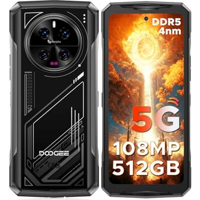 Doogee V40 5G Smartphone Rugerizado, 32 GB RAM + 512 GB ROM, Ampliable 2 TB, Android 14, Pantalla FHD+ 6,78" 120 Hz, Dimensity 7300 4 NM, Cámara IA 108 MP, WiFi 6E, BT 5.4, NFC, 3 Ranuras Doogee V40 5G Smartphone Rugerizado, 32 GB RAM + 512 GB ROM, Ampliable 2 TB, Android 14, Pantalla FHD+ 6,78" 120 Hz, Dimensity 7300 4 NM, Cámara IA 108 MP, WiFi 6E, BT 5.4, NFC, 3 Ranuras