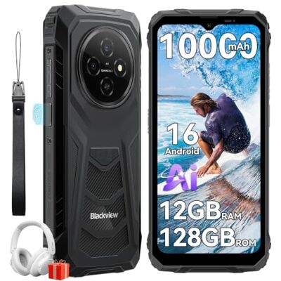 Blackview Smartphone Móvil Irrompible Android 16, 12GB+128GB (TF 2TB) Móvil Rugerizado, 10000mAh Batería 6.56" HD+ Teléfono Movil AI Camera Face ID/Dual SIM/NFC/OTG/Gemini AI Movil Indestructible Blackview Smartphone Móvil Irrompible Android 16, 12GB+128GB (TF 2TB) Móvil Rugerizado, 10000mAh Batería 6.56" HD+ Teléfono Movil AI Camera Face ID/Dual SIM/NFC/OTG/Gemini AI Movil Indestructible