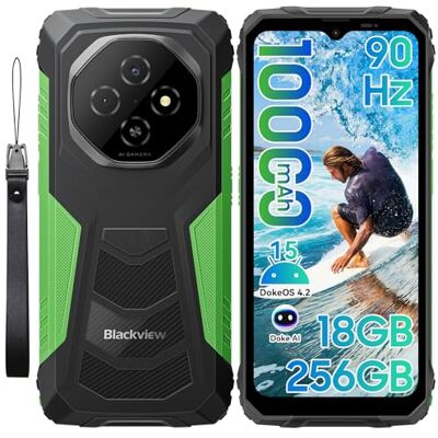 Blackview Fort 1 Móvil irrompible Android 15, 256GB+18GB (TF 2TB) Móvil Rugerizado,10000mAh Batería 6.56" HD+ Teléfono Movil, AI Camera, Face ID/Dual SIM/NFC/OTG/390g/Gemini AI Movil Indestructible Blackview Fort 1 Móvil irrompible Android 15, 256GB+18GB (TF 2TB) Móvil Rugerizado,10000mAh Batería 6.56" HD+ Teléfono Movil, AI Camera, Face ID/Dual SIM/NFC/OTG/390g/Gemini AI Movil Indestructible