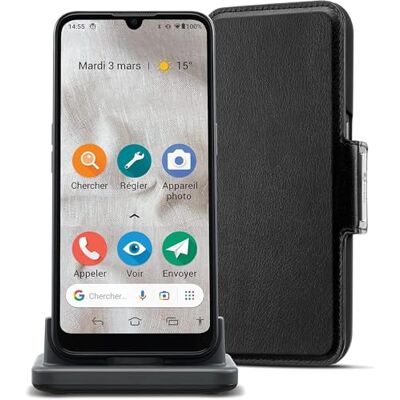 Doro Pack Smartphone 8100 6,1 4G Nano SIM Gris anthracite + Socle de charge + Etui de protection Doro Pack Smartphone 8100 6,1 4G Nano SIM Gris anthracite + Socle de charge + Etui de protection