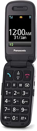 Panasonic KX-TU446EXR Teléfono Móvil Para Personas Mayores (Resistente a Golpes, Cámara, Incluye Auriculares y Cargador, Indicador LED) - Granate