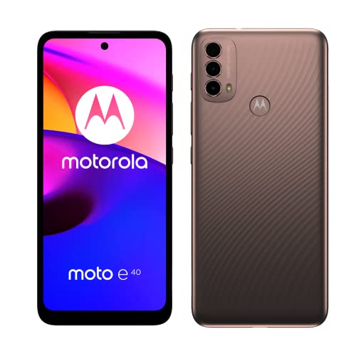 Motorola Moto e40 (Pantalla 6.5" MAX Vision HD+, cámara Triple 48MP, procesador Octa Core, batería 5000 mAH, Dual SIM, 4/64GB, Android 11), Rosa [Versión ES/PT]