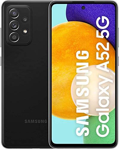 Samsung Galaxy A52 5G (128 GB) Negro - Teléfono Móvil con Pantalla de 6,5'', Smartphone Android de 6 GB de RAM, Memoria Interna Ampliable, Batería de 4500 mAh y Carga Super Rápida (Versión ES)