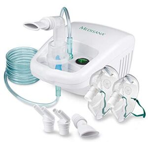 Medisana IN 500 Inhalador, Nebulizador compresor con boquilla y mascarilla para adultos y niños, Para resfriados o asma con accesorios extra y tubo largo, Color Blanco Medisana IN 500 Inhalador, Nebulizador compresor con boquilla y mascarilla para adultos y niños, Para resfriados o asma con accesorios extra y tubo largo, Color Blanco