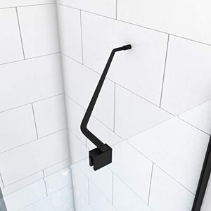 AURLANE Barra de fijación de esquina negra mate para ducha italiana – Barra de fijación de pared de ángulo AURLANE Barra de fijación de esquina negra mate para ducha italiana – Barra de fijación de pared de ángulo