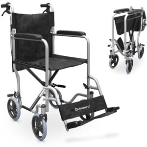 QUIRUMED Silla de ruedas para casa, ancho asiento 41 cm, silla de ruedas de tránsito, Ligera, Plegable, Bolsillo portadocumentos, Para mayores, Para minusválidos QUIRUMED Silla de ruedas para casa, ancho asiento 41 cm, silla de ruedas de tránsito, Ligera, Plegable, Bolsillo portadocumentos, Para mayores, Para minusválidos