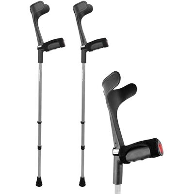 KMINA Muletas Adulto Acolchadas (x2 uds), Altura Regulable, Aluminio, Ortopédicas, Negro Fabricado en España KMINA Muletas Adulto Acolchadas (x2 uds), Altura Regulable, Aluminio, Ortopédicas, Negro Fabricado en España