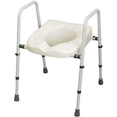 NRS Healthcare N36974 Mowbray Asiento para inodoro con tapa y marco, Lite, ancho ajustable, Montado de IVA en el Reino Unido NRS Healthcare N36974 Mowbray Asiento para inodoro con tapa y marco, Lite, ancho ajustable, Montado de IVA en el Reino Unido