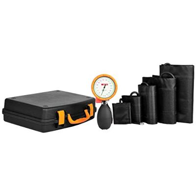 GIMA Kit de emergencia: Tensiómetro de palma con kit multipulsera para bebés, niños, adultos, adultos grandes, muslos, con tubo de PVC y tubo de pulmón de TPU, en maletín de plástico portátil. GIMA Kit de emergencia: Tensiómetro de palma con kit multipulsera para bebés, niños, adultos, adultos grandes, muslos, con tubo de PVC y tubo de pulmón de TPU, en maletín de plástico portátil.