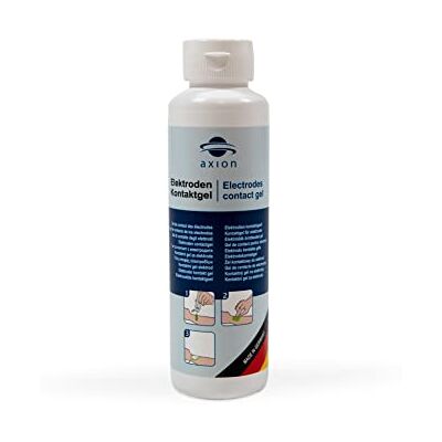 Axion ® Gel de contacto para electrodos TENS EMS 250 g Mejora la conductividad de parches autoadhesivos desgastados y de goma I Accesorio para electroestimulación Axion ® Gel de contacto para electrodos TENS EMS 250 g Mejora la conductividad de parches autoadhesivos desgastados y de goma I Accesorio para electroestimulación