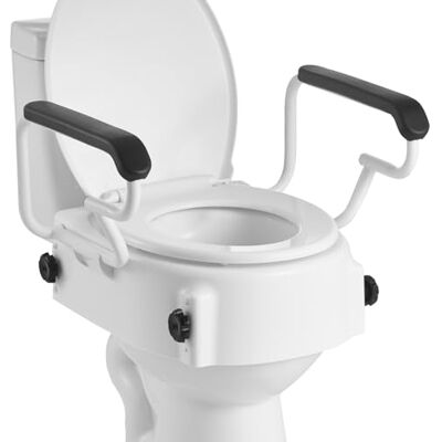 VEVOR Elevador de Asiento de Inodoro, con Reposabrazos Acolchados y Capacidad de Carga de 136 kg, Ajustable en Altura en 3 Niveles, para Personas Mayores, Ancianos y Personas con Discapacidad VEVOR Elevador de Asiento de Inodoro, con Reposabrazos Acolchados y Capacidad de Carga de 136 kg, Ajustable en Altura en 3 Niveles, para Personas Mayores, Ancianos y Personas con Discapacidad