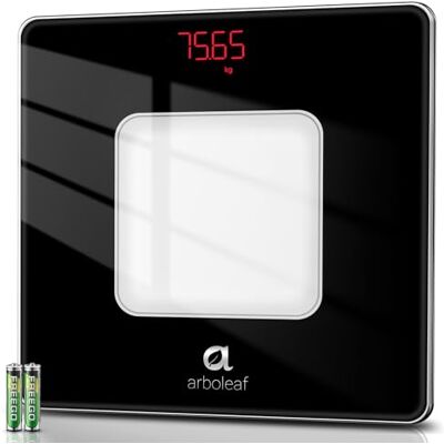 arboleaf Báscula Digital de Baño para Peso Corporal, Báscula de Pesaje con Pantalla LED, Sensores de Alta Precisión Báscula Electrónica de Peso Exacto, Báscula Digital de Vidrio Templado, 180kg arboleaf Báscula Digital de Baño para Peso Corporal, Báscula de Pesaje con Pantalla LED, Sensores de Alta Precisión Báscula Electrónica de Peso Exacto, Báscula Digital de Vidrio Templado, 180kg