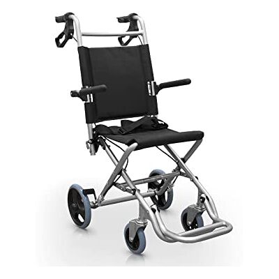 QUIRUMED Silla de ruedas plegable, Especial para domicilio, Para traslado, Aluminio, Ligera, Reposabrazos abatibles, Reposapiés plegables, Frenos de maneta, Con cinturón, Hasta 120 kg QUIRUMED Silla de ruedas plegable, Especial para domicilio, Para traslado, Aluminio, Ligera, Reposabrazos abatibles, Reposapiés plegables, Frenos de maneta, Con cinturón, Hasta 120 kg