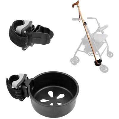 KMINA Soporte de Bastón para Silla de Ruedas, Universal y Fácil de Instalar, Porta Bastones para Andador, Patentado Fabricado en España KMINA Soporte de Bastón para Silla de Ruedas, Universal y Fácil de Instalar, Porta Bastones para Andador, Patentado Fabricado en España