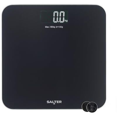Salter Báscula de Baño Digital – Báscula Electrónica de Peso Corporal, 180kg/28st 3lb, Pantalla LCD Fácil, Lecturas Instantáneas al Pisar, Incluye Pilas, Plataforma de Vidrio Texturizado Cepillado Salter Báscula de Baño Digital – Báscula Electrónica de Peso Corporal, 180kg/28st 3lb, Pantalla LCD Fácil, Lecturas Instantáneas al Pisar, Incluye Pilas, Plataforma de Vidrio Texturizado Cepillado