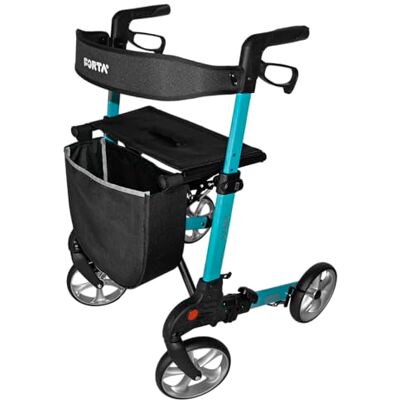 Forta Andador Rollator Karibú, Andador para Ancianos, con Asiento y Cesta de tela, Freno de maneta, Andador Plegable, Peso máximo 130 kg, Talla M, Verde Esmeralda Forta Andador Rollator Karibú, Andador para Ancianos, con Asiento y Cesta de tela, Freno de maneta, Andador Plegable, Peso máximo 130 kg, Talla M, Verde Esmeralda
