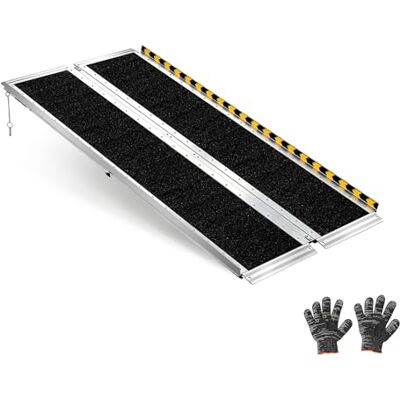 VEVOR Rampa para Silla de Ruedas Plegable de Aluminio 1520 x 745 mm, Rampa de Umbral Antideslizante con Capacidad de Carga 362,9 kg para Puertas, Entradas, Escaleras, Andadores, Scooters y Uso Diario VEVOR Rampa para Silla de Ruedas Plegable de Aluminio 1520 x 745 mm, Rampa de Umbral Antideslizante con Capacidad de Carga 362,9 kg para Puertas, Entradas, Escaleras, Andadores, Scooters y Uso Diario