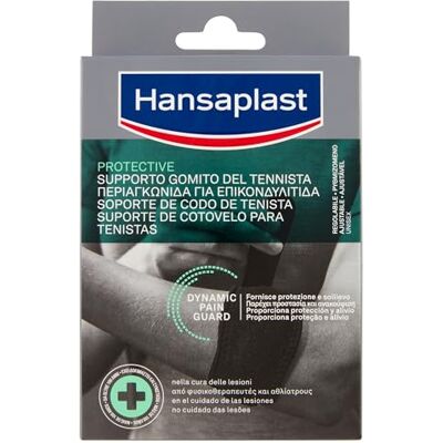 Hansaplast Deporte Soporte para codo de tenis, codo para protección y alivio de la epicondilitis con ajuste de presión Hansaplast Deporte Soporte para codo de tenis, codo para protección y alivio de la epicondilitis con ajuste de presión
