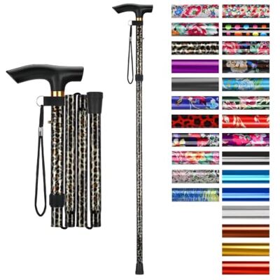 supregear Bastón Plegable, 5 Niveles de Altura Ajustable, Ligero y Portátil para Viaje, Mango en T y Pulsera, Extensible para Personas Mayores y Adultos con Discapacidad supregear Bastón Plegable, 5 Niveles de Altura Ajustable, Ligero y Portátil para Viaje, Mango en T y Pulsera, Extensible para Personas Mayores y Adultos con Discapacidad