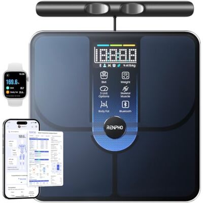 RENPHO Bascula Inteligente con Mango, 50+ Métricas, Fitness,Morphoscan Lite RENPHO Bascula Inteligente con Mango, 50+ Métricas, Fitness,Morphoscan Lite