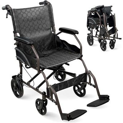 Mobiclinic ®, Silla de Ruedas Plegable, de Tránsito, Respaldo y Reposapiés Abatibles, Doble Sistema de Frenado, Reposabrazos Acolchados, Acero, Ligera y Compacta, Kefren Mobiclinic ®, Silla de Ruedas Plegable, de Tránsito, Respaldo y Reposapiés Abatibles, Doble Sistema de Frenado, Reposabrazos Acolchados, Acero, Ligera y Compacta, Kefren