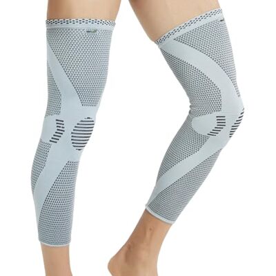 NEOtech Care Manga de compresión para rodilla y pierna Tejido de punto de fibra de bambú Material elástico y transpirable (Gris, Talla L, 2 Unidades) NEOtech Care Manga de compresión para rodilla y pierna Tejido de punto de fibra de bambú Material elástico y transpirable (Gris, Talla L, 2 Unidades)