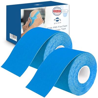 Axion ® Set de 2 Kinesiotape azules. DERMATEST: MUY BUENO Producto sanitario certificado Cintas kinesiológicas elásticas Rollos sin cortes y resistentes al agua Axion ® Set de 2 Kinesiotape azules. DERMATEST: MUY BUENO Producto sanitario certificado Cintas kinesiológicas elásticas Rollos sin cortes y resistentes al agua