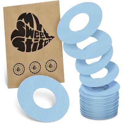 MySweetStitch 25 x Parche FreeStyle Libre 1 & 2, Ringpatch Ø 65 mm, interior Ø 28 mm, protector sensor, parches sensor, impermeable, transpirable, suave para la piel, Azul Hielo MySweetStitch 25 x Parche FreeStyle Libre 1 & 2, Ringpatch Ø 65 mm, interior Ø 28 mm, protector sensor, parches sensor, impermeable, transpirable, suave para la piel, Azul Hielo