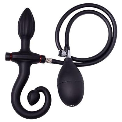 Rimba Plug Anal Inflable con Bomba Negro Rimba Plug Anal Inflable con Bomba Negro