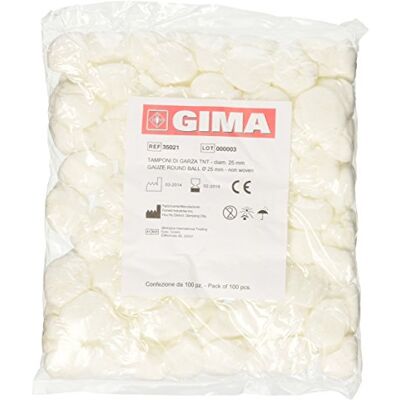 GIMA almohadillas redondas TNT diámetro 25 mm, 1000 unidades GIMA almohadillas redondas TNT diámetro 25 mm, 1000 unidades