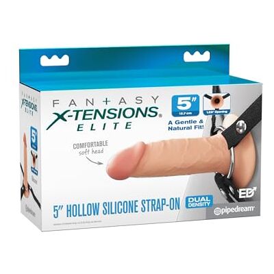Pipedream Fantasy X-Tensions Elite 5" Silicone Hollow Strap-On Dual Density Light 12,7 cm Pipedream Fantasy X-Tensions Elite 5" Silicone Hollow Strap-On Dual Density Light 12,7 cm