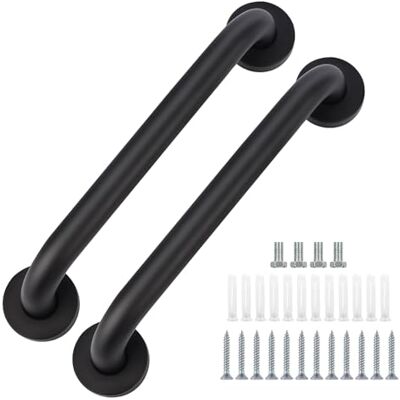 supregear Barra de Agarre para Baño, 2-Pack 70 cm Barra de Seguridad Antideslizante para Baño de Acero Inoxidable 201 en Acabado Negro Frotado con Aceite Pasamanos, Tornillo Oculto Montado Pared supregear Barra de Agarre para Baño, 2-Pack 70 cm Barra de Seguridad Antideslizante para Baño de Acero Inoxidable 201 en Acabado Negro Frotado con Aceite Pasamanos, Tornillo Oculto Montado Pared