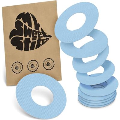 MySweetStitch 10 x Parche FreeStyle Libre 1 & 2, Ringpatch Ø 65 mm, interior Ø 28 mm, protector sensor, parches sensor, impermeable, transpirable, suave para la piel, Azul Hielo MySweetStitch 10 x Parche FreeStyle Libre 1 & 2, Ringpatch Ø 65 mm, interior Ø 28 mm, protector sensor, parches sensor, impermeable, transpirable, suave para la piel, Azul Hielo