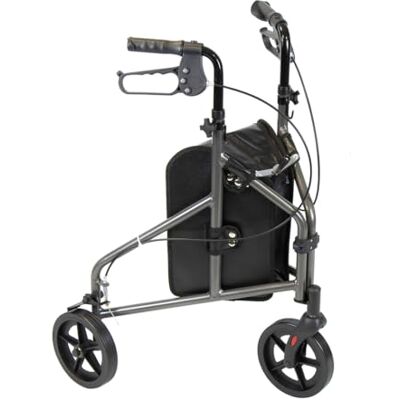 NRS Healthcare - Andador de aluminio de 3 ruedas - Plateado NRS Healthcare - Andador de aluminio de 3 ruedas - Plateado