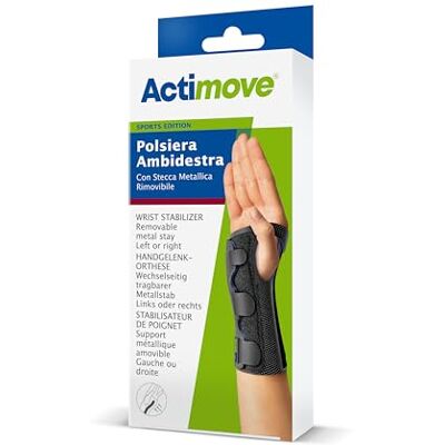 Actimove Sports Edition Estabilizador de muñeca con férula metálica extraíble Para distensiones/esguinces/tendinitis Izquierda/derecha Negro, L Actimove Sports Edition Estabilizador de muñeca con férula metálica extraíble Para distensiones/esguinces/tendinitis Izquierda/derecha Negro, L