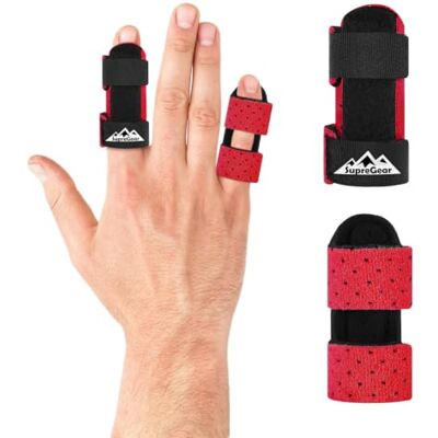 supregear Férulas para Dedos, Paquete de 2 Universales para Enderezar y Soportar Dedos Rotos y con Disparador, para Medio, Índice, Anular y Meñique, Rojo supregear Férulas para Dedos, Paquete de 2 Universales para Enderezar y Soportar Dedos Rotos y con Disparador, para Medio, Índice, Anular y Meñique, Rojo