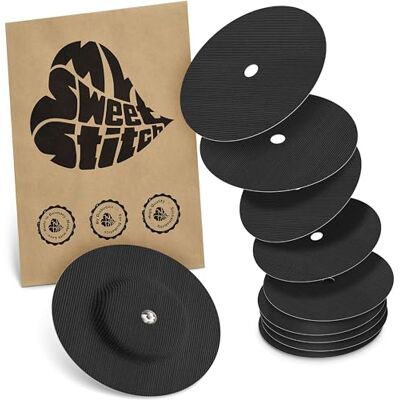 MySweetStitch 10 x Parche FreeStyle Libre 1 & 2 Redondo con agujero de ventilación, Overpatch Ø 65 mm, protector sensor, parches sensor, impermeable, transpirable, Negro MySweetStitch 10 x Parche FreeStyle Libre 1 & 2 Redondo con agujero de ventilación, Overpatch Ø 65 mm, protector sensor, parches sensor, impermeable, transpirable, Negro
