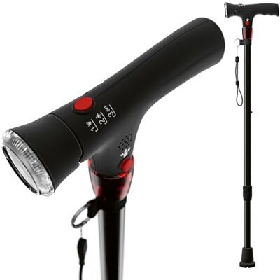 Weinberger Gehstock höhenverstellbar mit Panikalarm und LED-Licht aus ALU Leichtgewicht Nur 312g als verstellbare Gehhilfe Spazierstock mit Handschlaufe Höhe 74-95cm Stabil für Senioren Damen Herren bis 136kg Weinberger Gehstock höhenverstellbar mit Panikalarm und LED-Licht aus ALU Leichtgewicht Nur 312g als verstellbare Gehhilfe Spazierstock mit Handschlaufe Höhe 74-95cm Stabil für Senioren Damen Herren bis 136kg