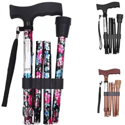 PEPE Mobility Bastones para Mayores, Bastón Plegable Portatil Mujer y Hombre, Altura Regulable, Flores PEPE Mobility Bastones para Mayores, Bastón Plegable Portatil Mujer y Hombre, Altura Regulable, Flores