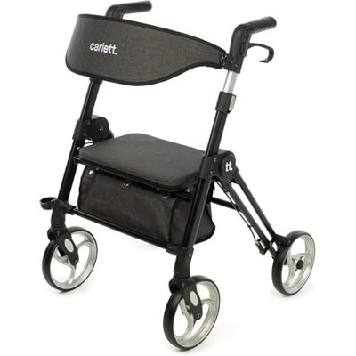 Carlett Andador con Asiento y Respaldo Desmontable, Producto Médico Homologado EU, Cesta Superior e Inferior, Ruedas Grandes, Doble Freno, Manillar Regulable, Robusto, Lett Ride, Gris Oscuro Carlett Andador con Asiento y Respaldo Desmontable, Producto Médico Homologado EU, Cesta Superior e Inferior, Ruedas Grandes, Doble Freno, Manillar Regulable, Robusto, Lett Ride, Gris Oscuro
