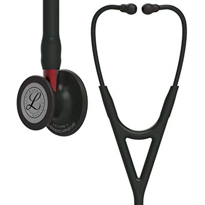 Littmann 3M Cardiology IV Fonendoscopio para diagnóstico, campana de acabado negro, tubo y auricular en color negro y vástago rojo, 68,5 cm, Littmann 3M Cardiology IV Fonendoscopio para diagnóstico, campana de acabado negro, tubo y auricular en color negro y vástago rojo, 68,5 cm,