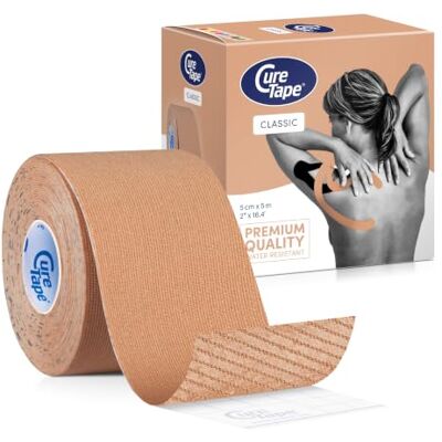 CureTape Classic 5cm Vendaje Kinesiológico Resistente al Agua Cinta Médica Venda Neuromuscular La Mejor Adhesión Aumenta la Movilidad y el Rendimiento Reduce el Dolor Articular CureTape Classic 5cm Vendaje Kinesiológico Resistente al Agua Cinta Médica Venda Neuromuscular La Mejor Adhesión Aumenta la Movilidad y el Rendimiento Reduce el Dolor Articular