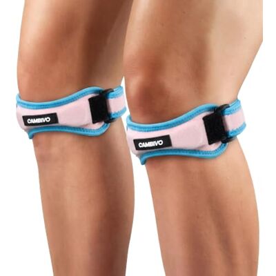 CAMBIVO Rodillera Adjustable x2, Cinta Rotuliana, Rodilleras Menisco y Ligamento con Correa para Tendón Rotuliano, Correr, Saltar, Gym, Alivio de la Tendinitis, Estabilización de la Articulación CAMBIVO Rodillera Adjustable x2, Cinta Rotuliana, Rodilleras Menisco y Ligamento con Correa para Tendón Rotuliano, Correr, Saltar, Gym, Alivio de la Tendinitis, Estabilización de la Articulación