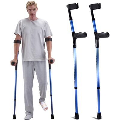 VEVOR Muletas de Antebrazo para Adultos de Altura Ajustable de 11 Niveles con Puño Superior de 4 Niveles, para Cirugía de Lesiones en las Piernas para Discapacitados, 1 Par, 225 x 100 x (795-1125) mm VEVOR Muletas de Antebrazo para Adultos de Altura Ajustable de 11 Niveles con Puño Superior de 4 Niveles, para Cirugía de Lesiones en las Piernas para Discapacitados, 1 Par, 225 x 100 x (795-1125) mm