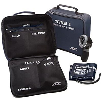 ADC Diagnostix System 5 () Kit para técnicos de emergencias médicas formado por 5 brazaletes y esfigmomanómetro aneroide de mano profesional ADC Diagnostix System 5 () Kit para técnicos de emergencias médicas formado por 5 brazaletes y esfigmomanómetro aneroide de mano profesional