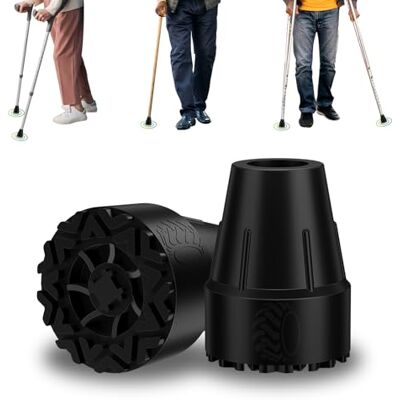 supregear 19 mm Tacos Muletas Antideslizantes Conteras Tubos, 2 Piezas Repuestos Puntas de Goma con Inserto Metálico, Agarre Extremo Tacos de Goma para Bastones supregear 19 mm Tacos Muletas Antideslizantes Conteras Tubos, 2 Piezas Repuestos Puntas de Goma con Inserto Metálico, Agarre Extremo Tacos de Goma para Bastones