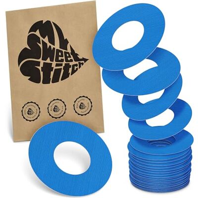 MySweetStitch 25 x Parche FreeStyle Libre 1 & 2, Ringpatch Ø 65 mm, interior Ø 28 mm, protector sensor, parches sensor, impermeable, transpirable, suave para la piel, Azul MySweetStitch 25 x Parche FreeStyle Libre 1 & 2, Ringpatch Ø 65 mm, interior Ø 28 mm, protector sensor, parches sensor, impermeable, transpirable, suave para la piel, Azul