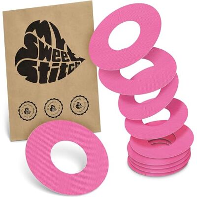 MySweetStitch 10 x Parche FreeStyle Libre 1 & 2, Ringpatch Ø 65 mm, interior Ø 28 mm, protector sensor, parches sensor, impermeable, transpirable, suave para la piel, Rosa MySweetStitch 10 x Parche FreeStyle Libre 1 & 2, Ringpatch Ø 65 mm, interior Ø 28 mm, protector sensor, parches sensor, impermeable, transpirable, suave para la piel, Rosa